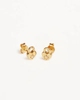 By Charlotte Crystal Lotus Heart Stud Earrings - 18k Gold Vermeil