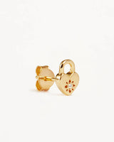 By Charlotte Crystal Lotus Heart Stud Earrings - 18k Gold Vermeil