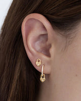 By Charlotte Crystal Lotus Heart Stud Earrings - 18k Gold Vermeil