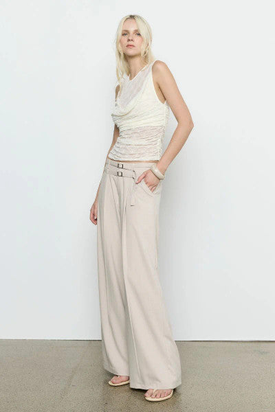 Sovere Venus Cowl Mesh Top - Cream