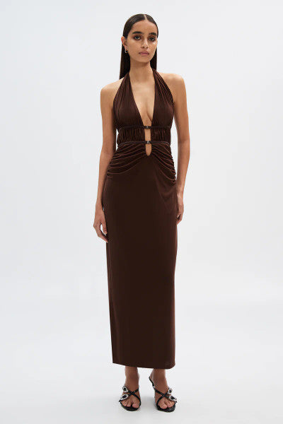 Misha The Celine Mesh Dress - Espresso