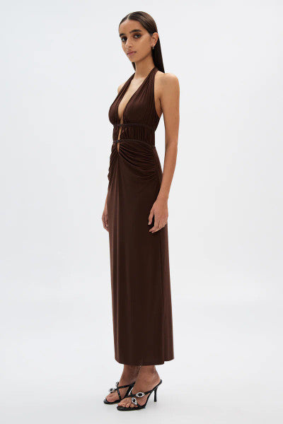 Misha The Celine Mesh Dress - Espresso