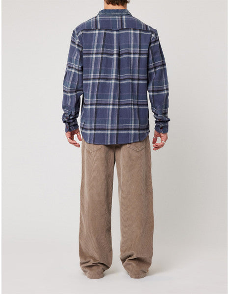 Rolla's Trailer Check Shirt - Navy