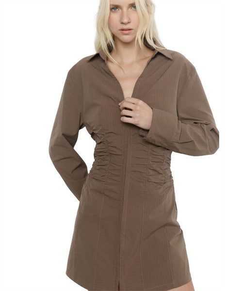 Sovere Incarnation Shirt Dress - Raisin