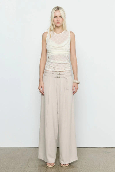 Sovere Venus Cowl Mesh Top - Cream