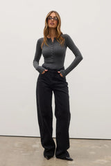 Bayse Lara Bodysuit - Dark Heather Grey