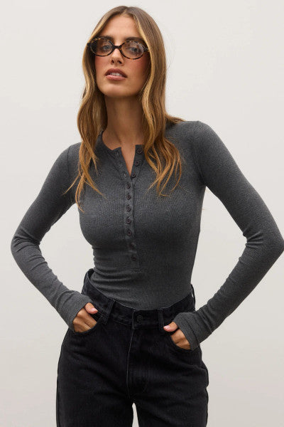 Bayse Lara Bodysuit - Dark Heather Grey