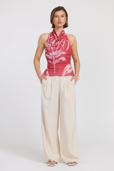 Sovere Flora Mesh Halter - Hibiscus