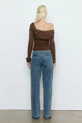 Sovere Align One Shoulder Top - Espresso