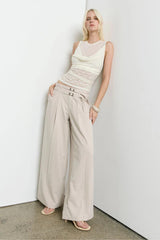 Sovere Venus Cowl Mesh Top - Cream