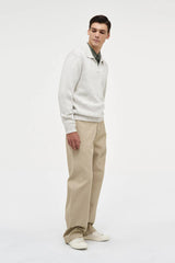 Neuw Chain Knit Rugby Polo - Chalk