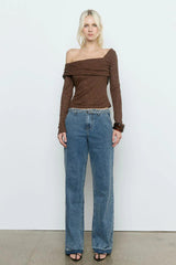 Sovere Align One Shoulder Top - Espresso