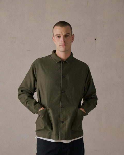 McTavish Moleskin Worker Jacket - Dark Green