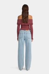Ownley Bebe Jersey Top - Plum
