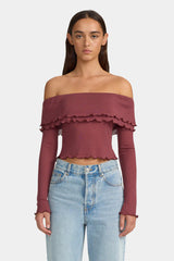 Ownley Bebe Jersey Top - Plum