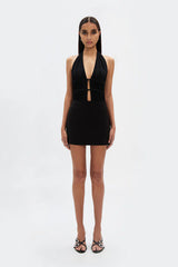 Misha The Celine Twill Mini Dress - Black