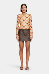 Ownley Daphne Top - Caramel Check
