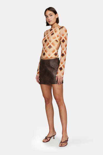 Ownley Daphne Top - Caramel Check