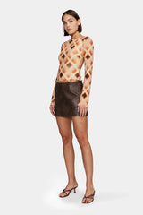 Ownley Daphne Top - Caramel Check