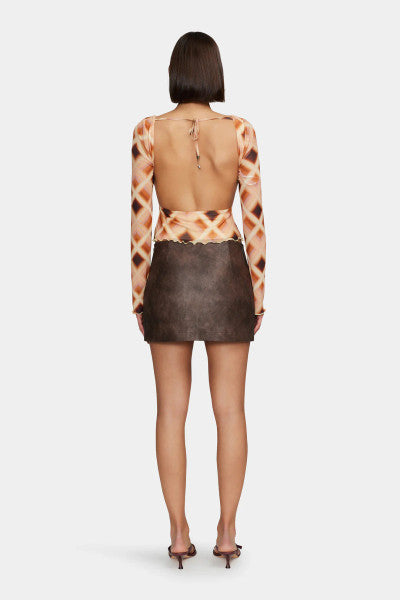 Ownley Daphne Top - Caramel Check