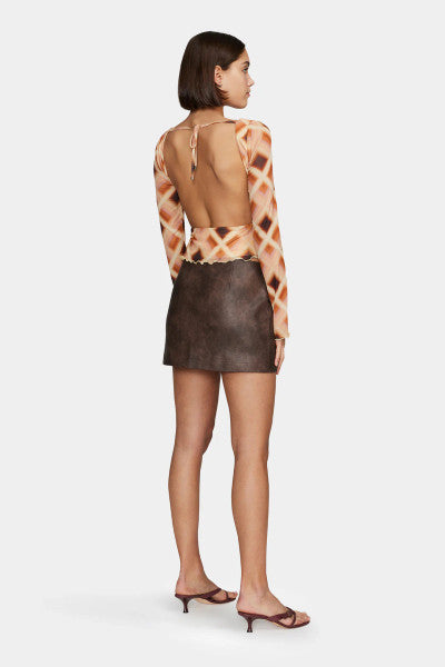 Ownley Daphne Top - Caramel Check