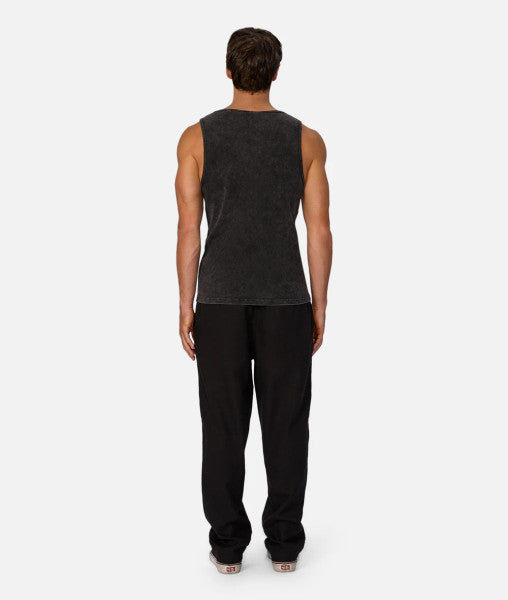 Industrie Washed Brando Ribbed Singlet - Washed Black