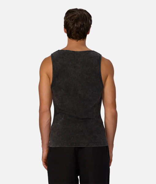 Industrie Washed Brando Ribbed Singlet - Washed Black