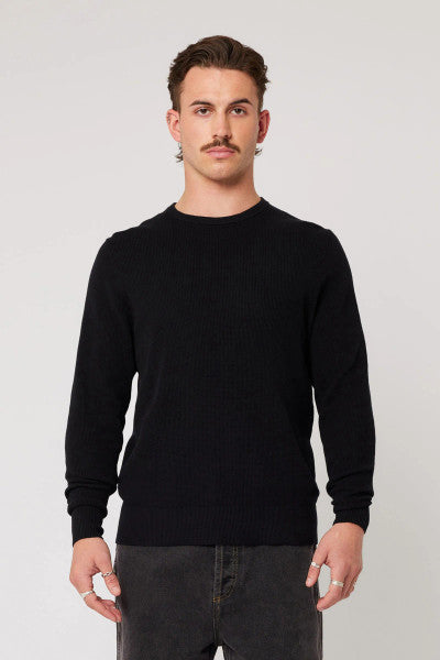 Rolla’s Waffle Knit LS Tee - Black