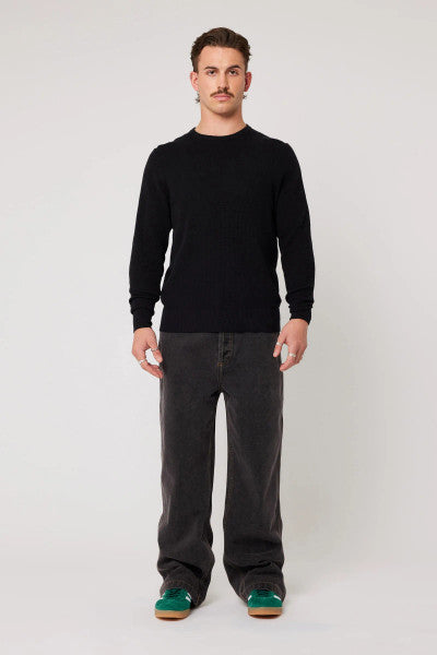 Rolla’s Waffle Knit LS Tee - Black