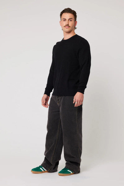 Rolla’s Waffle Knit LS Tee - Black