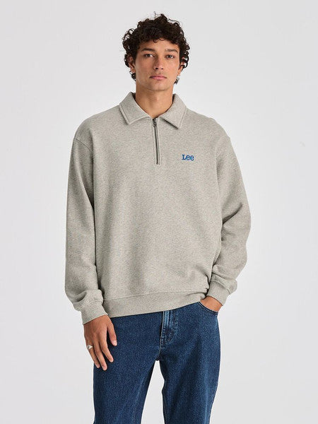 Lee Collar Fleece Sweat - Grey Marle