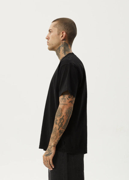 Afends Genesis Heavy Weight Recycled Boxy Fit Tee - Black