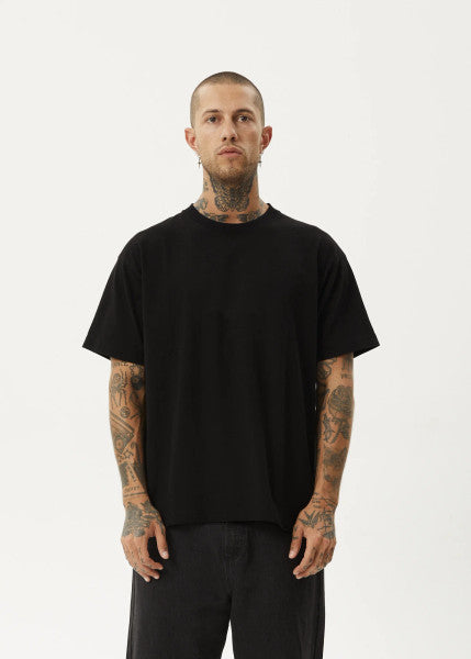 Afends Genesis Heavy Weight Recycled Boxy Fit Tee - Black