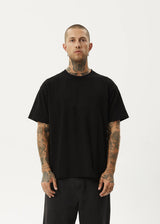 Afends Genesis Heavy Weight Recycled Boxy Fit Tee - Black