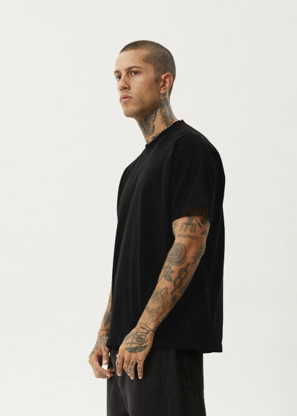 Afends Genesis Heavy Weight Recycled Boxy Fit Tee - Black