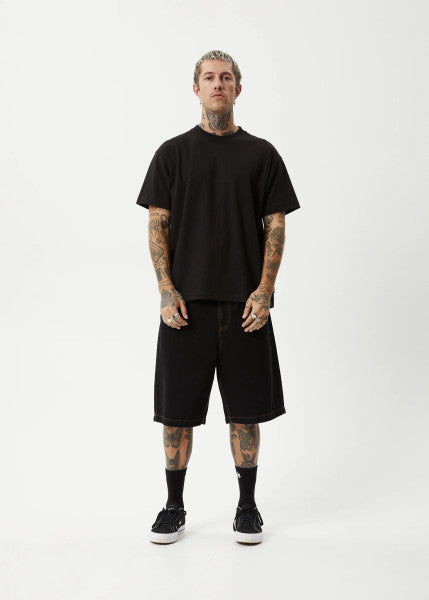 Afends Genesis Heavy Weight Recycled Boxy Fit Tee - Black