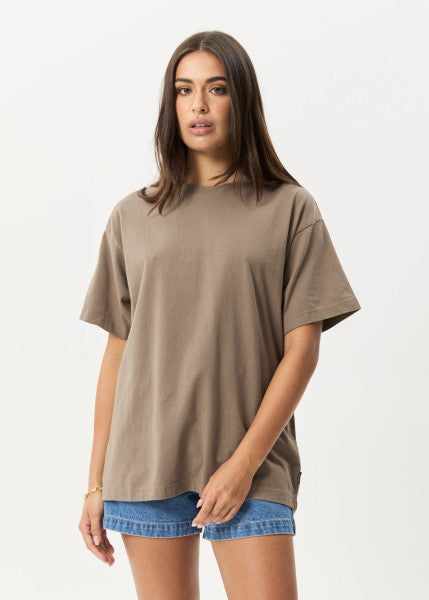Afends Genesis Heavy Weight Boxy Tee - Fossil