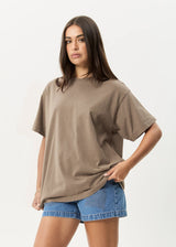 Afends Genesis Heavy Weight Boxy Tee - Fossil