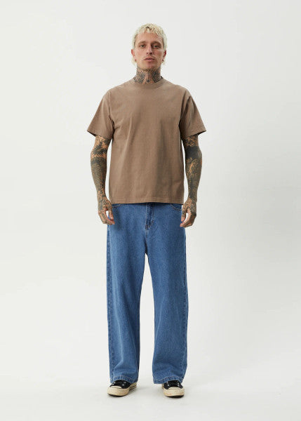 Afends Genesis Heavy Weight Boxy Tee - Fossil