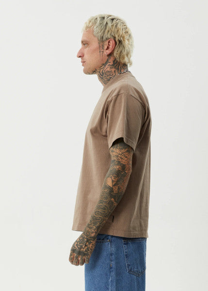 Afends Genesis Heavy Weight Boxy Tee - Fossil