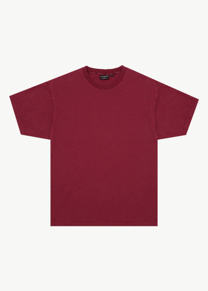 Afends Genesis Heavyweight Boxy Tee - Washed Burgundy
