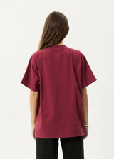 Afends Genesis Heavyweight Boxy Tee - Washed Burgundy