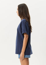 Afends Genesis Heavyweight Boxy Tee - Washed Deep Sea