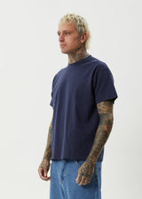 Afends Genesis Heavyweight Boxy Tee - Washed Deep Sea