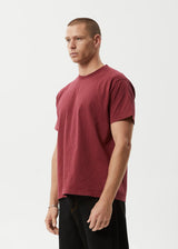 Afends Genesis Heavyweight Boxy Tee - Washed Burgundy
