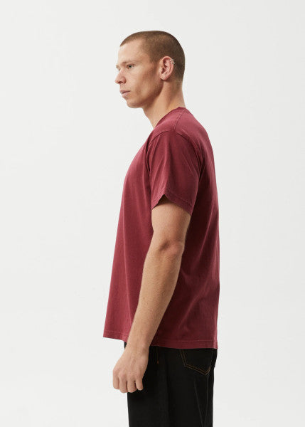 Afends Genesis Heavyweight Boxy Tee - Washed Burgundy