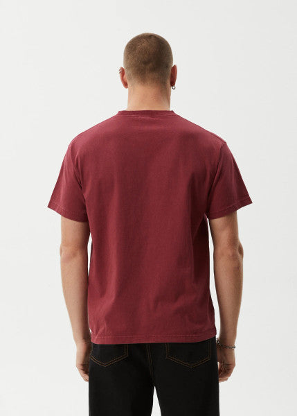 Afends Genesis Heavyweight Boxy Tee - Washed Burgundy