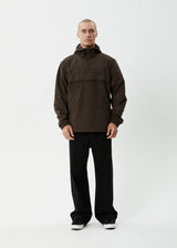 Afends System Water Resistant Spray Anorak - Coffee