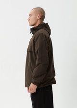 Afends System Water Resistant Spray Anorak - Coffee