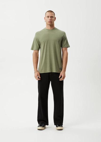 Afends Classic Hemp Retro Fit Tee - Oil Green